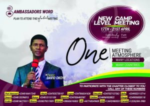 ambassadors word church easter camp meeting with pastor david okoye