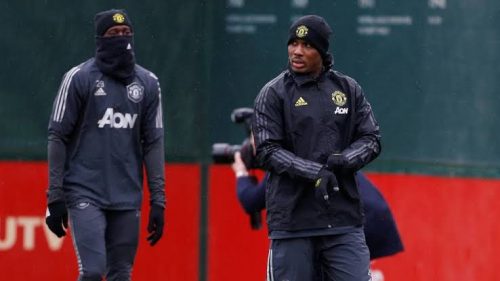 Ighalo training with Manchester united