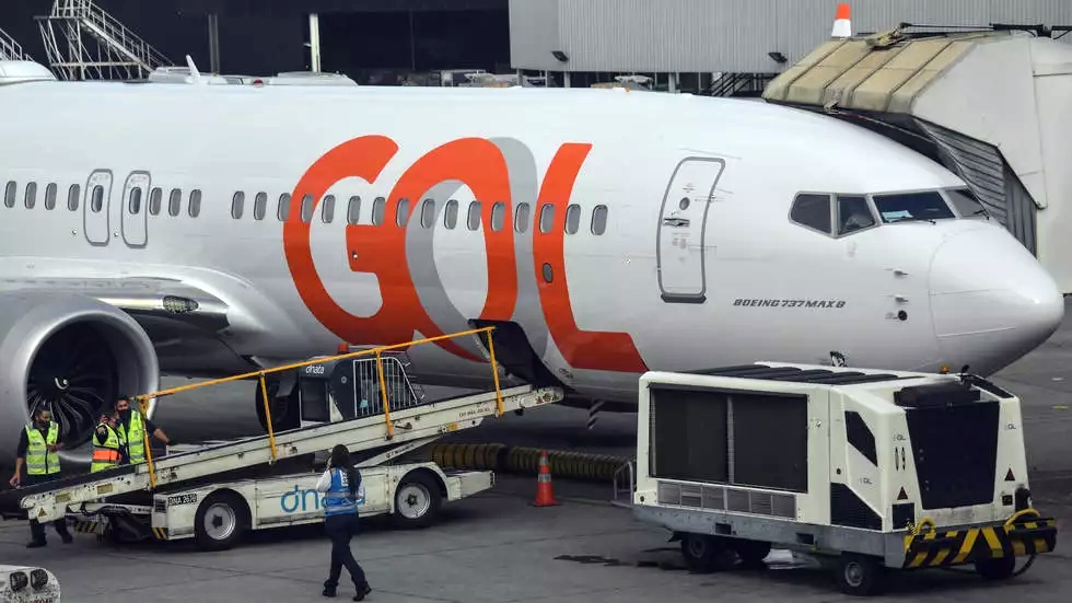 A Boeing 737 MAX aircraft operated by low-cost airline Gol is seen on the tarmac at Guarulhos International Airport, near Sao Paulo on December 9, 2020.