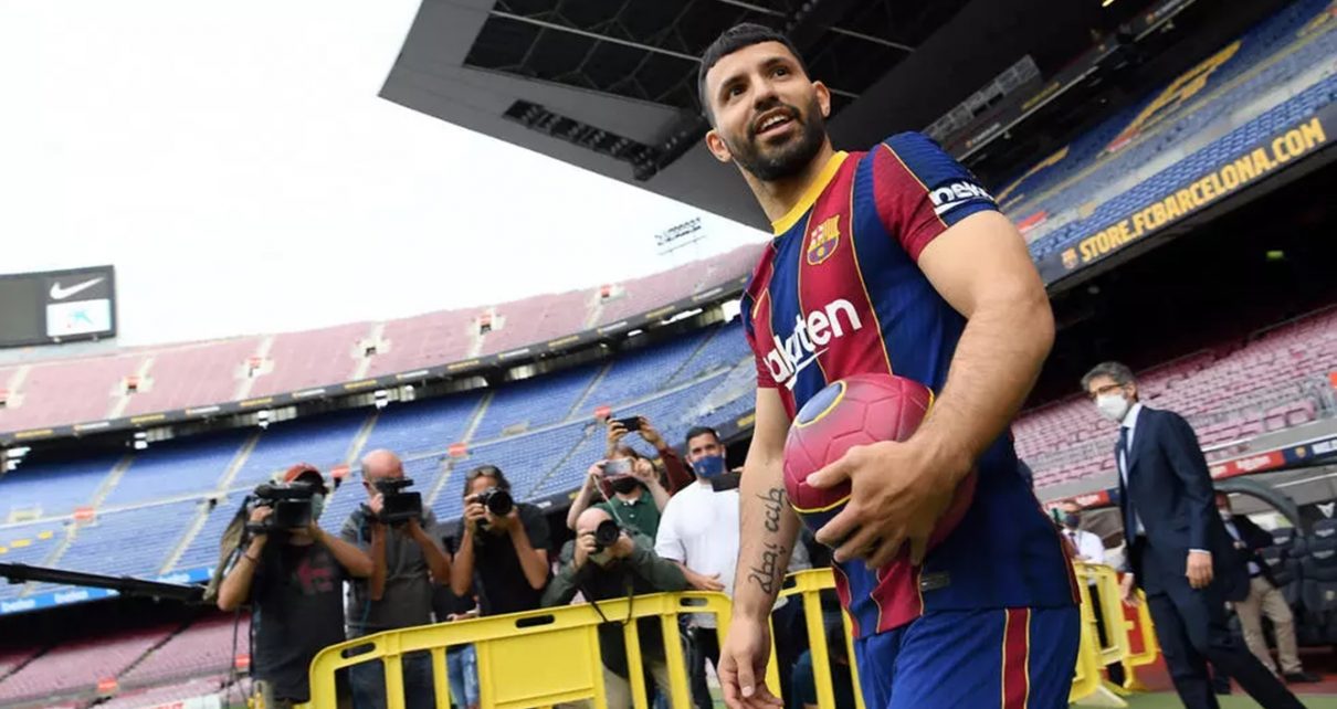Sergio Aguero was unveiled as a Barcelona player on Monday and hopes to play alongside Lionel Messi